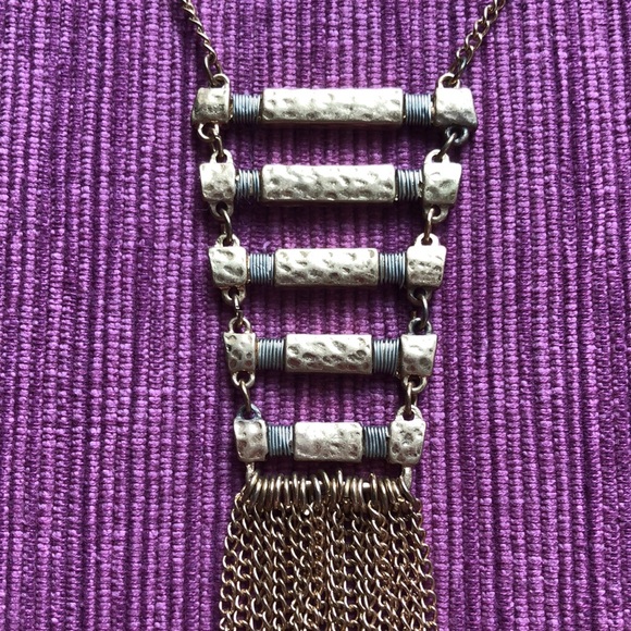 Gold Fringe Necklace NWOT - Picture 2 of 6